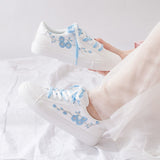 Schoolgirl Embroidered Flat Sneakers - WOMONA.COM