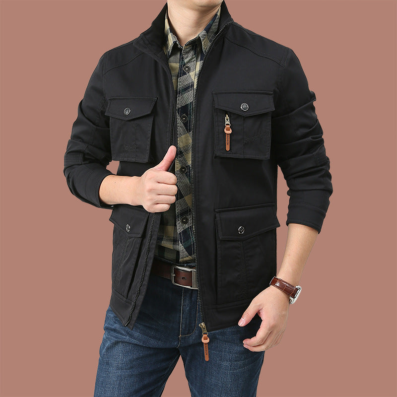 Chaqueta cortavientos de ocio para hombre, ropa de trabajo de moda