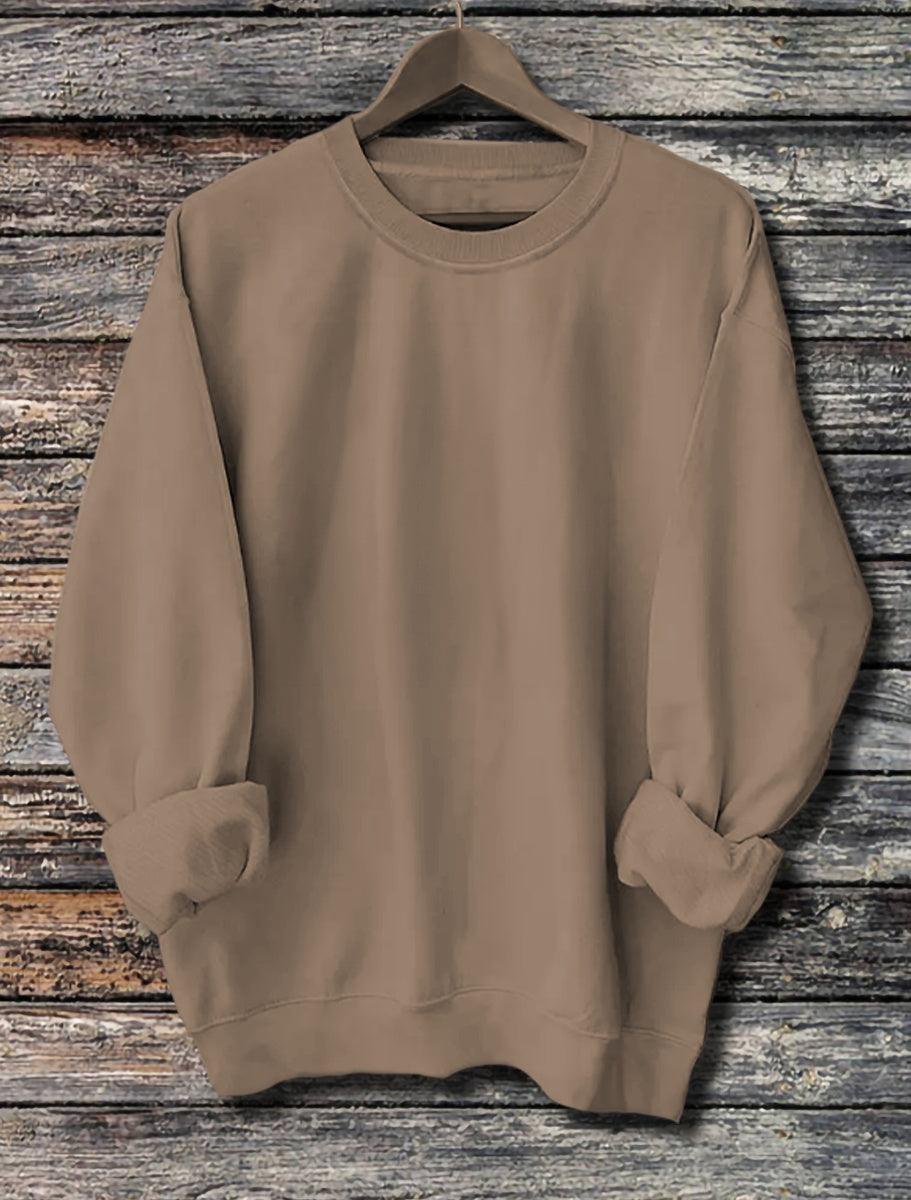 Men's Solid Color Light Plate Long Sleeved Sweatshirt - WOMONA.COM