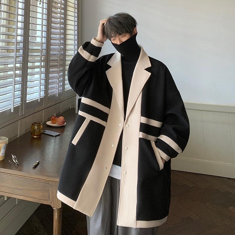 Men's Tweed Trench Coat - WOMONA.COM