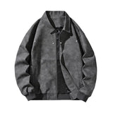 American Suede Fabric Retro Lapels Leather Coat