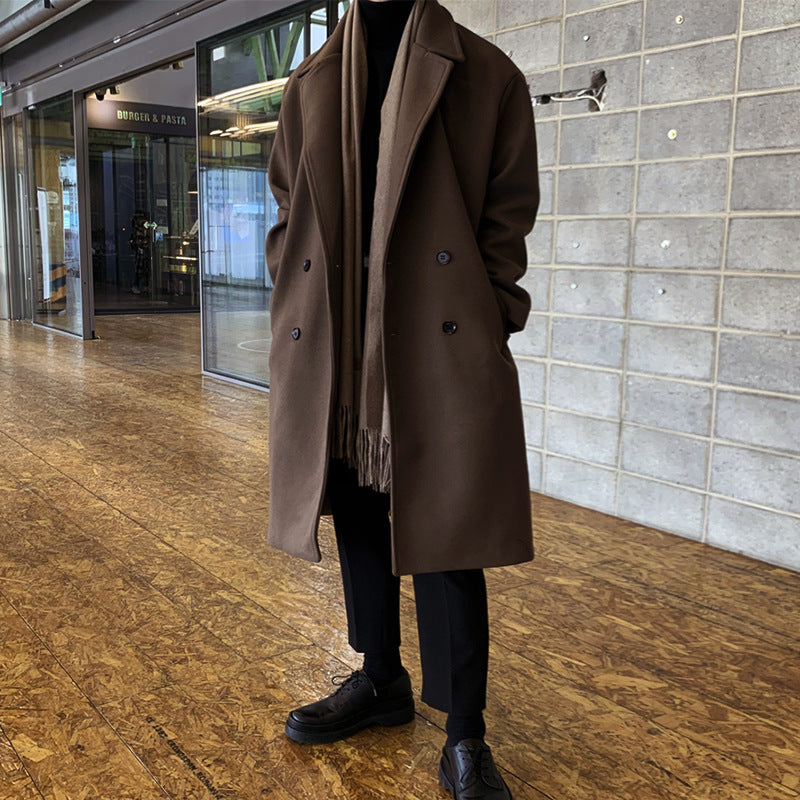 Double Breasted Woolen Coat Men's