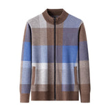 Autumn Striped Color Matching Cardigan Men's Knitting Sweater Versatile Loose