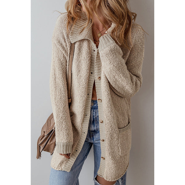 Leisure Versatile Mid-length Knitted Cardigan Sweater