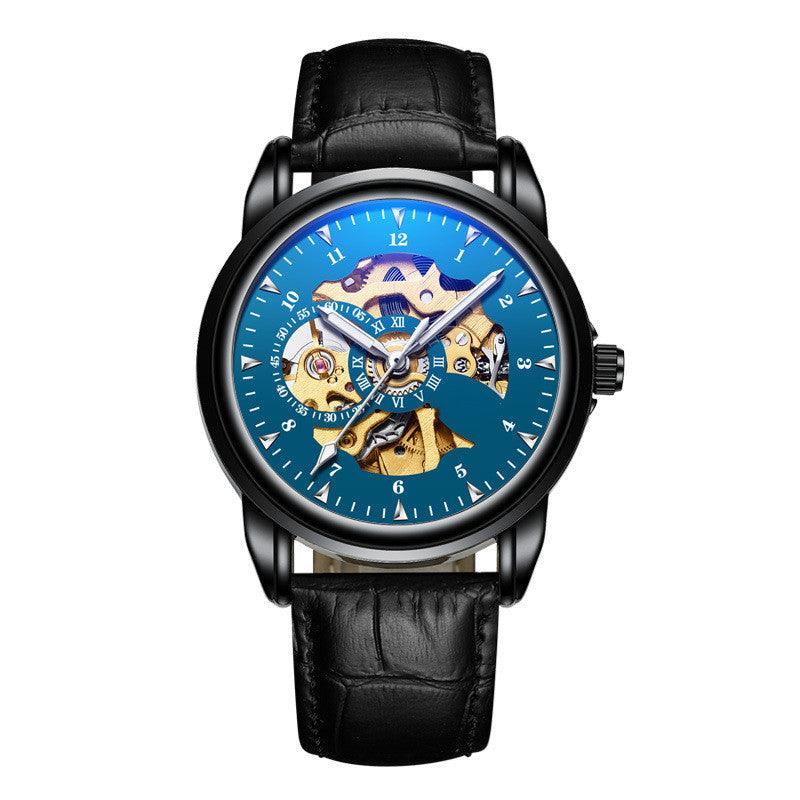 Simple Leather Waterproof Luminous Mechanical Watch - WOMONA.COM