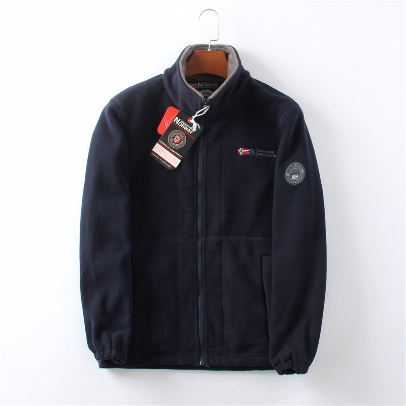 Man Double-sided Polar Fleece Jacket - WOMONA.COM