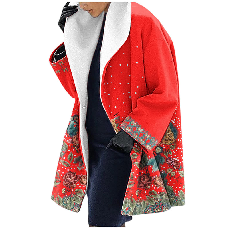 Mid-length Fall And Winter Lapels Loose Casual Hooded Coat