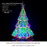 Colorful Christmas Tree Four-sided Diamond Luminous Decorative Ornaments - WOMONA.COM