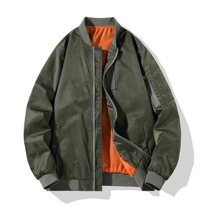 Retro Fashion Brand Jacket Stand Collar Pilot Loose Casual - WOMONA.COM