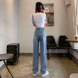 Ripped Jeans With Diagonal Suspenders For Women - WOMONA.COM