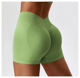 High Waist Yoga Short Belly Contracting Hip Raise Fitness Pants