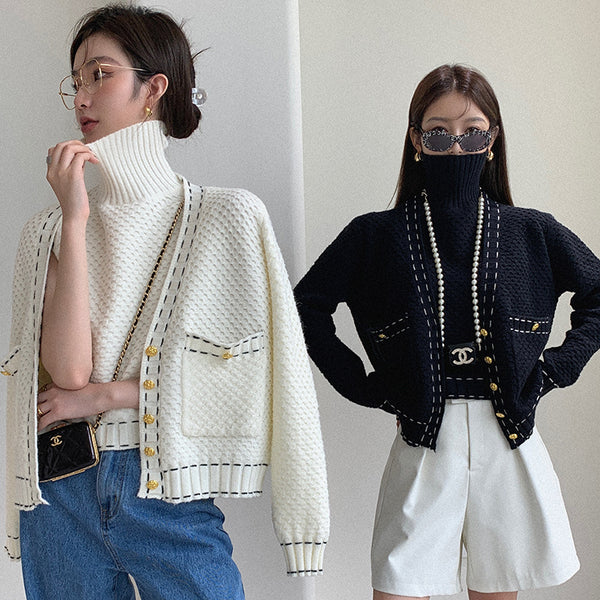 Hepburn Style Small Fragrance Sweater Cardigan - WOMONA.COM