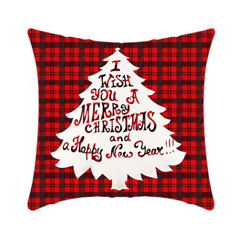 Merry Christmas Cushion Cover 45cm Elk Santa Claus