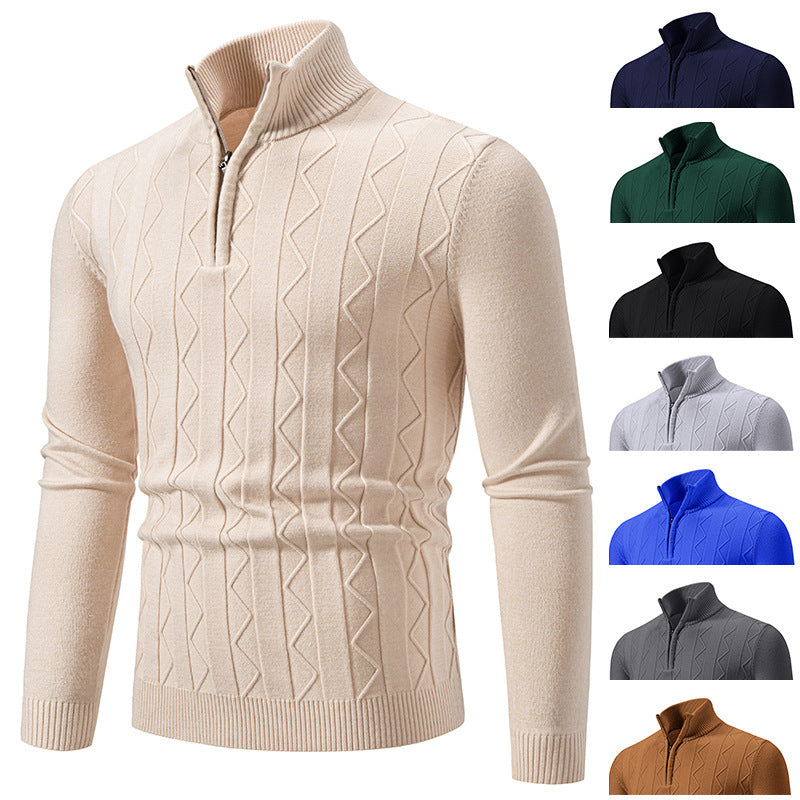 Men's thick slim fit knit sweater