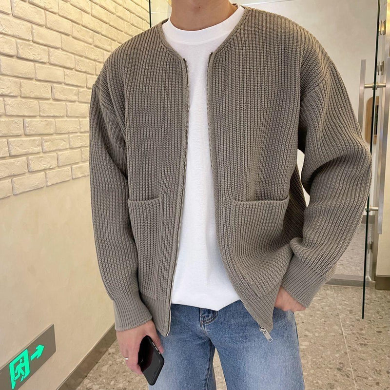 Fashion Trendy Ins Trendy Knitted Cardigan Men's Sweater - WOMONA.COM