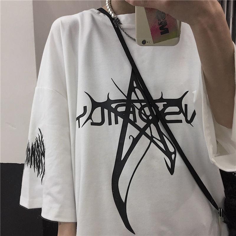 Letter Print Short-sleeve T-shirt Men - WOMONA.COM