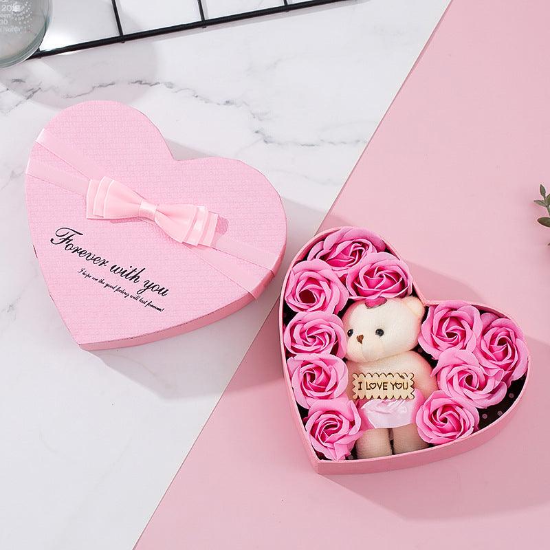Heart-shaped Rose Red Gift Box New Year Christmas - WOMONA.COM
