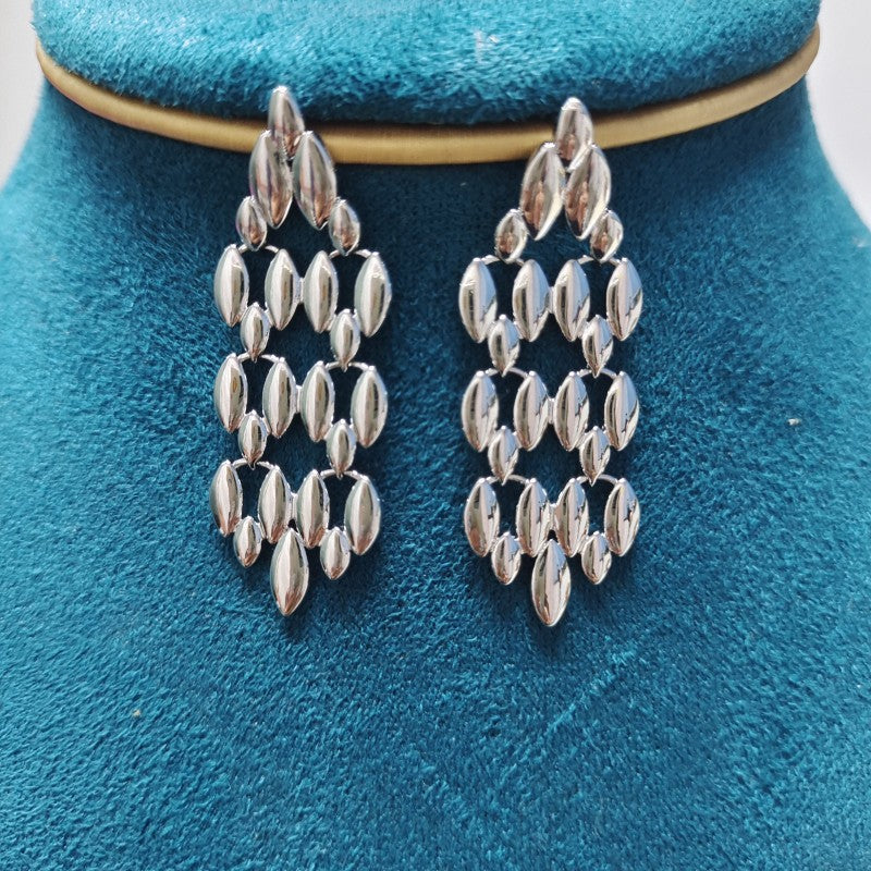 Vintage Woven Chain Earrings - WOMONA.COM