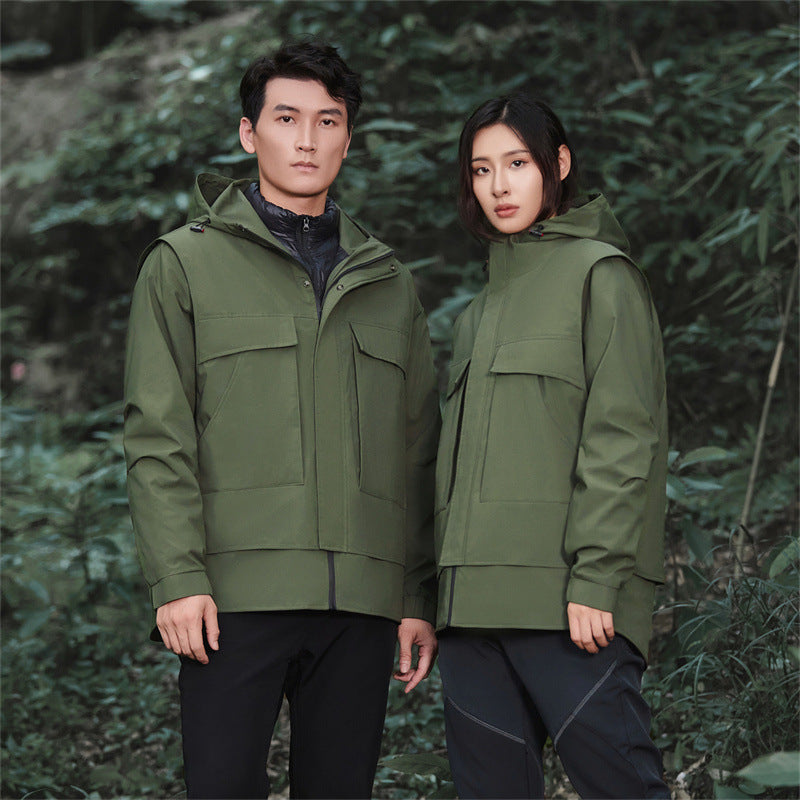 Removable Outdoor Work Clothes Windbreaker Jacket - WOMONA.COM