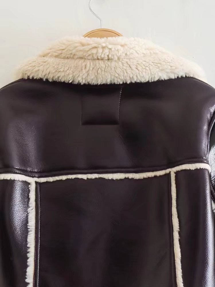 Damen Jacke mit kurzem Revers und langen Ärmeln, schlanke Mode, Persönlichkeit