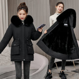 Waist Slimming Elegant Parka Cotton-padded Coat