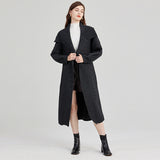 Large Twist Lapel Sweater Coat With Belt