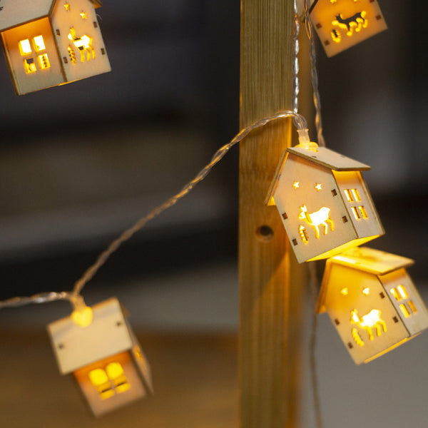 New House Shape LED String Lights Christmas Decoration - WOMONA.COM