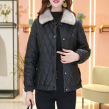 Down Cotton-padded Coat For Women Short Leather Jacket - WOMONA.COM