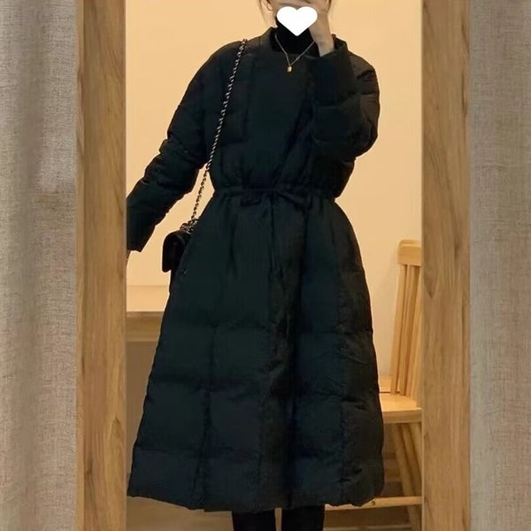 Korean Style Black Cotton-padded Coat