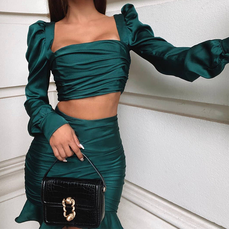 Women's Pleated High Waist Suit - WOMONA.COM