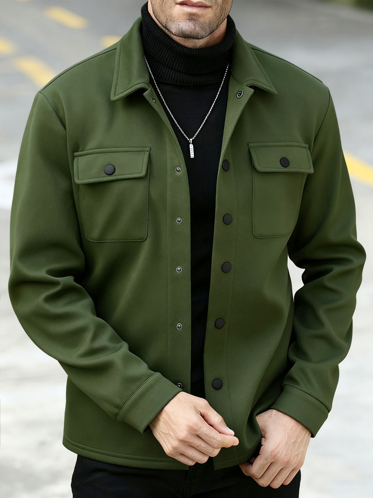 Men's slim fleece-lined knit cardigan jacket in eight colors – photo 5 of 13
