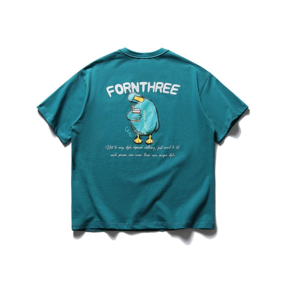 Fashion Brand Loose Men And Women Short T-shirt - WOMONA.COM