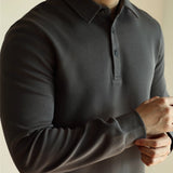 High-end Air Layer Cotton Long-sleeved Polo Shirt