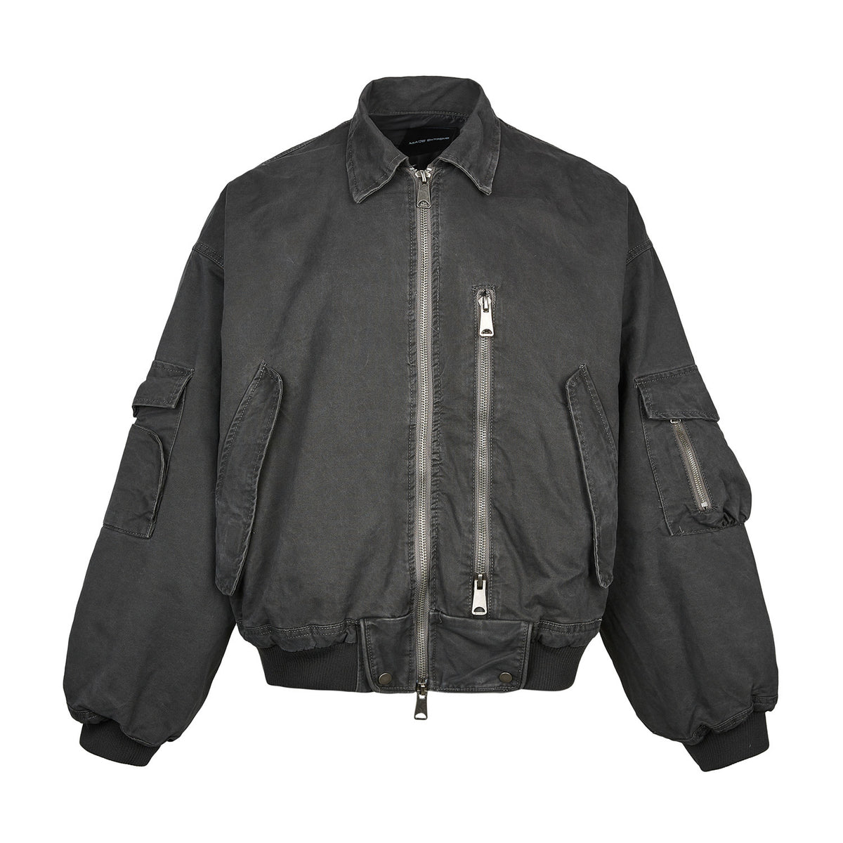 Men's Cotton Bomber Jacket in Light & Padded Styles, Gray - Lightweight - product view 7