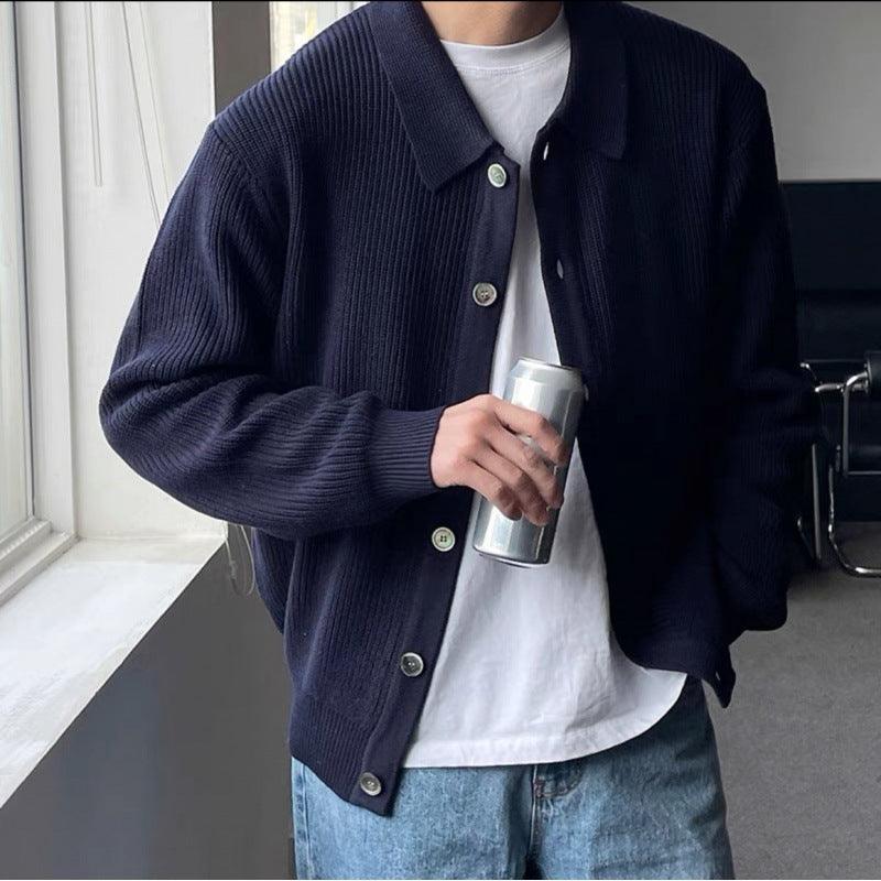 Handsome Idle Style Knitted Cardigan Casual Unisex Style - WOMONA.COM