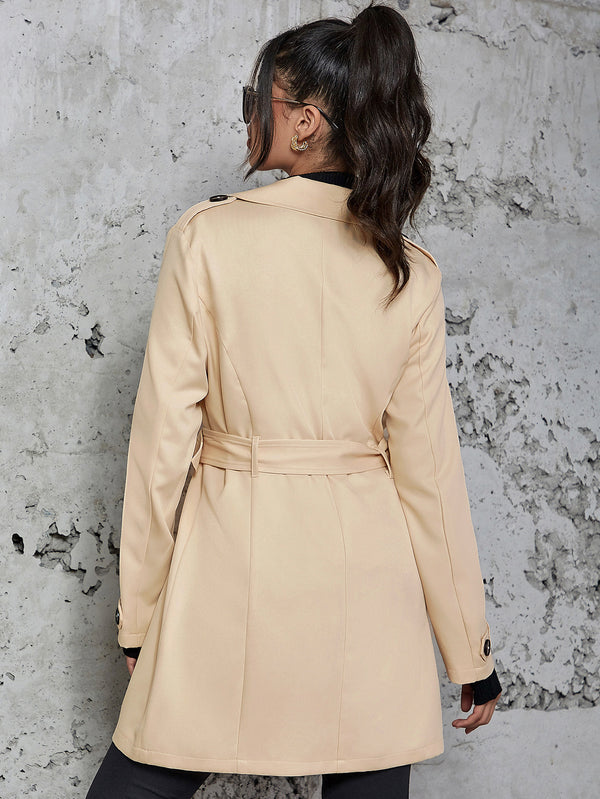 Gabardina de largo medio para mujer, estilo británico