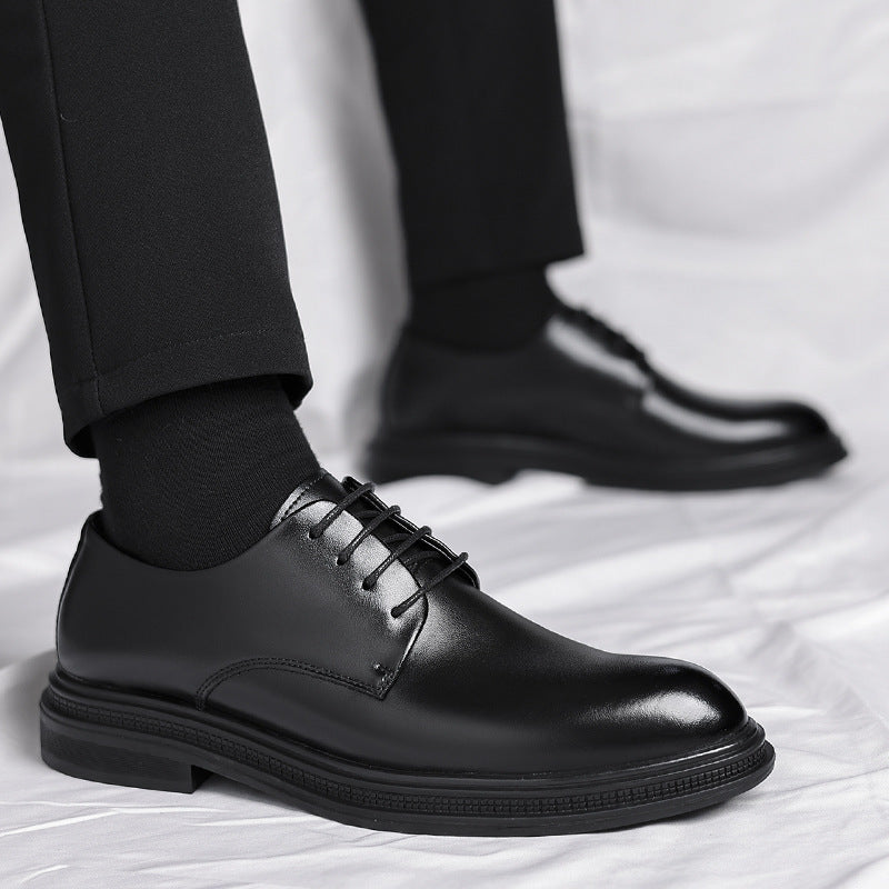 Zapatos de cuero negros de estilo británico para uso formal de negocios