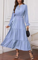 Summer Solid Color Long Sleeve Women Dress Ladies - WOMONA.COM