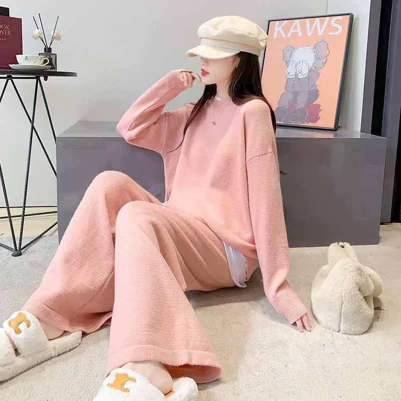 Women's Graceful And Fashionable Fake Two Pieces Sweaters Suit - WOMONA.COM