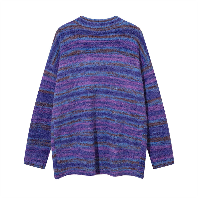 Autumn And Winter Men's Striped Cardigan Sweater - WOMONA.COM