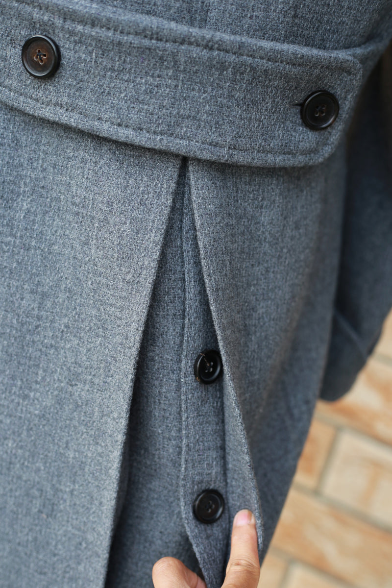 Men's Wool Double Breasted Polo Coat - WOMONA.COM