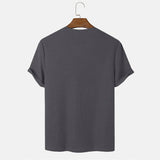 Men Summer Solid Color Round Neck Basic T-Shirts - WOMONA.COM