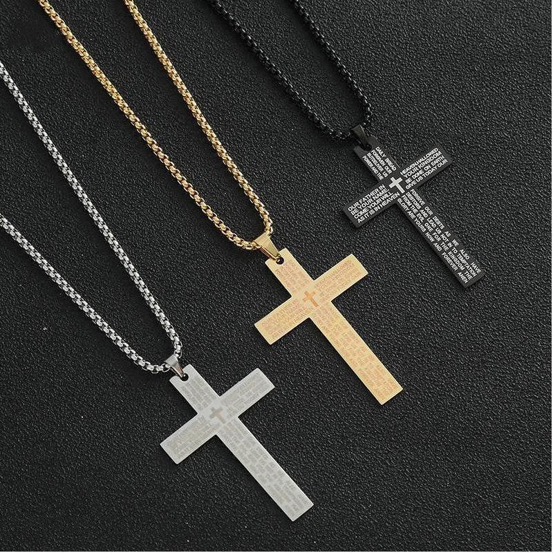 Cross Necklace Titanium Steel Men's Necklace - WOMONA.COM