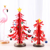 Wooden Christmas Tree Ornaments Scene Layout - WOMONA.COM