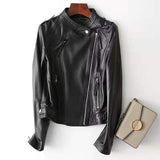 Sheepskin Small Motorcycle Jacket - WOMONA.COM