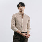 Camisa de negocios informal de estilo coreano con rayas verticales y estilo moderno de Pu Shuai para hombre