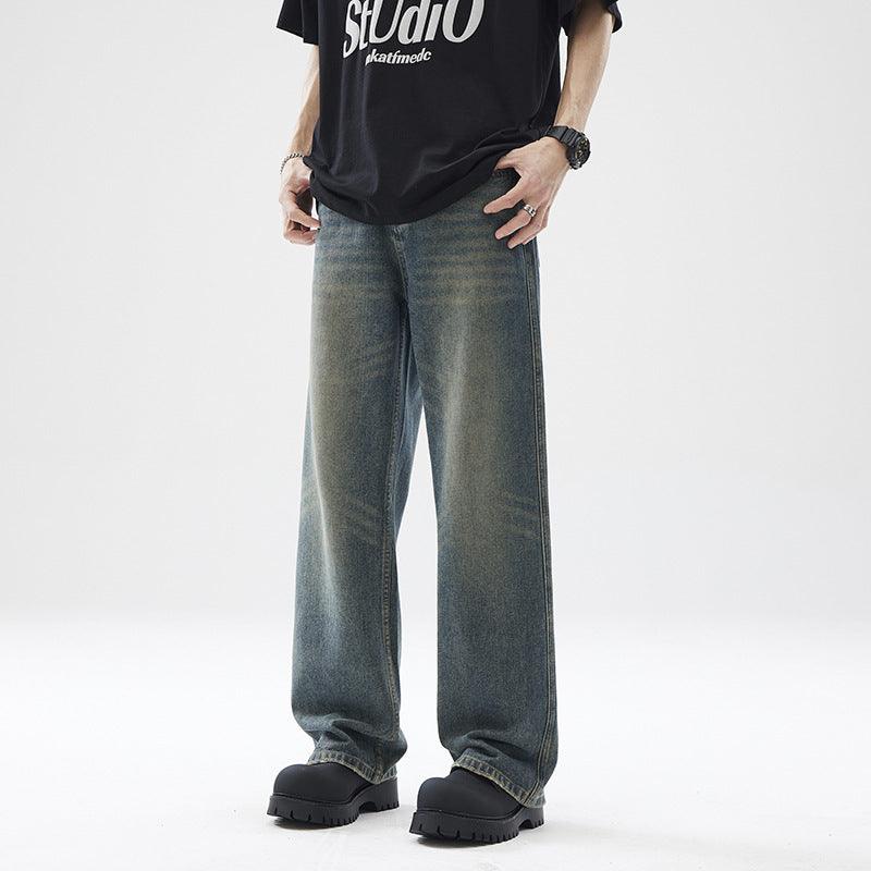 Washed Distressed Loose Jeans For Men - WOMONA.COM