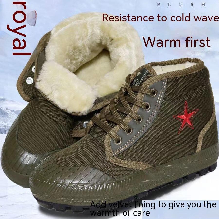 Non-slip Labor Protection Rubber Shoes Fleece-lined - WOMONA.COM
