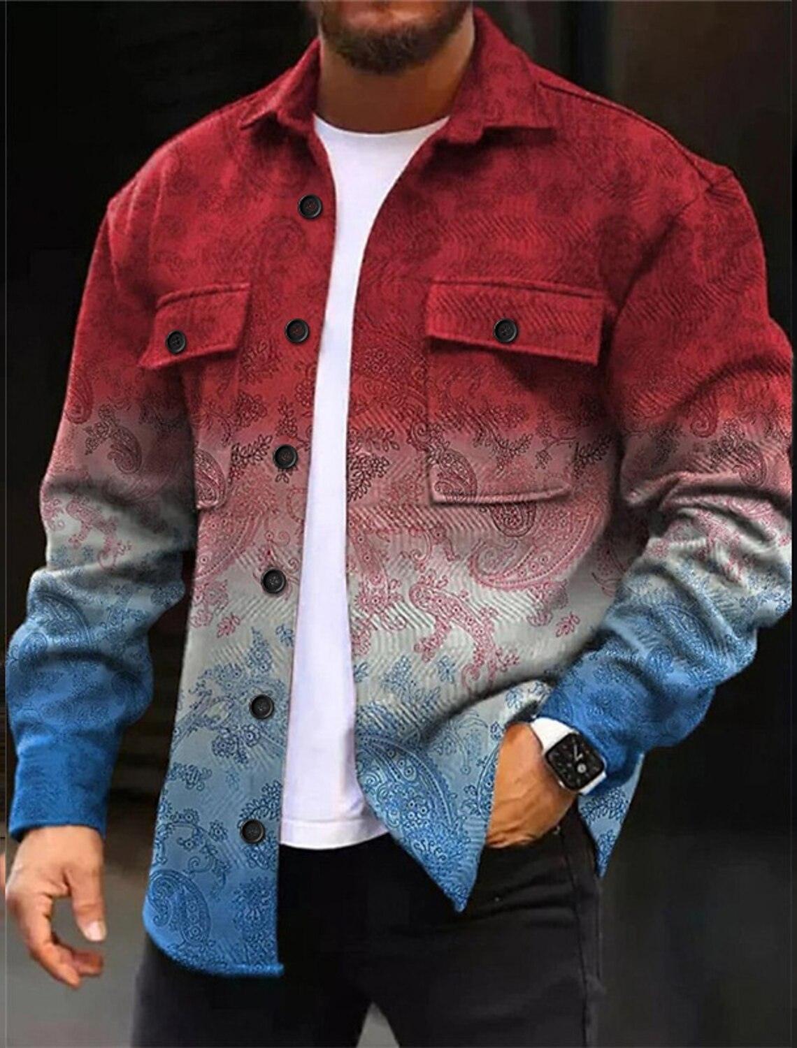 Autumn And Winter Long Sleeve Pocket Men's Shirt - WOMONA.COM