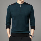 Men's Thickened Knitting Casual Half Zip Sweater - WOMONA.COM